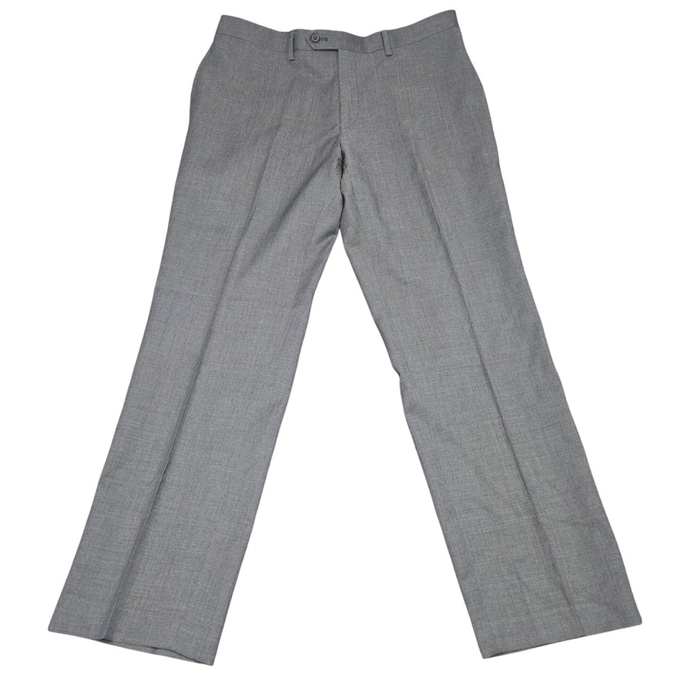 Lauren Ralph Lauren Dress Pants Mens 34x29 Grey Slim Fit Flat Front Trousers